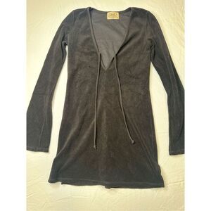 Vintage Y2K Juicy Couture Velour Deep V-Neck Dress/Coverup, Size M